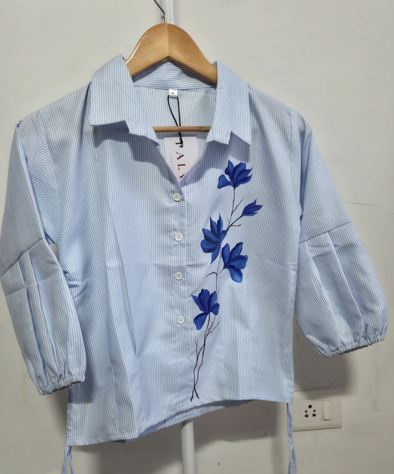 Aboli-6,Hand-Painted Women's Shirt