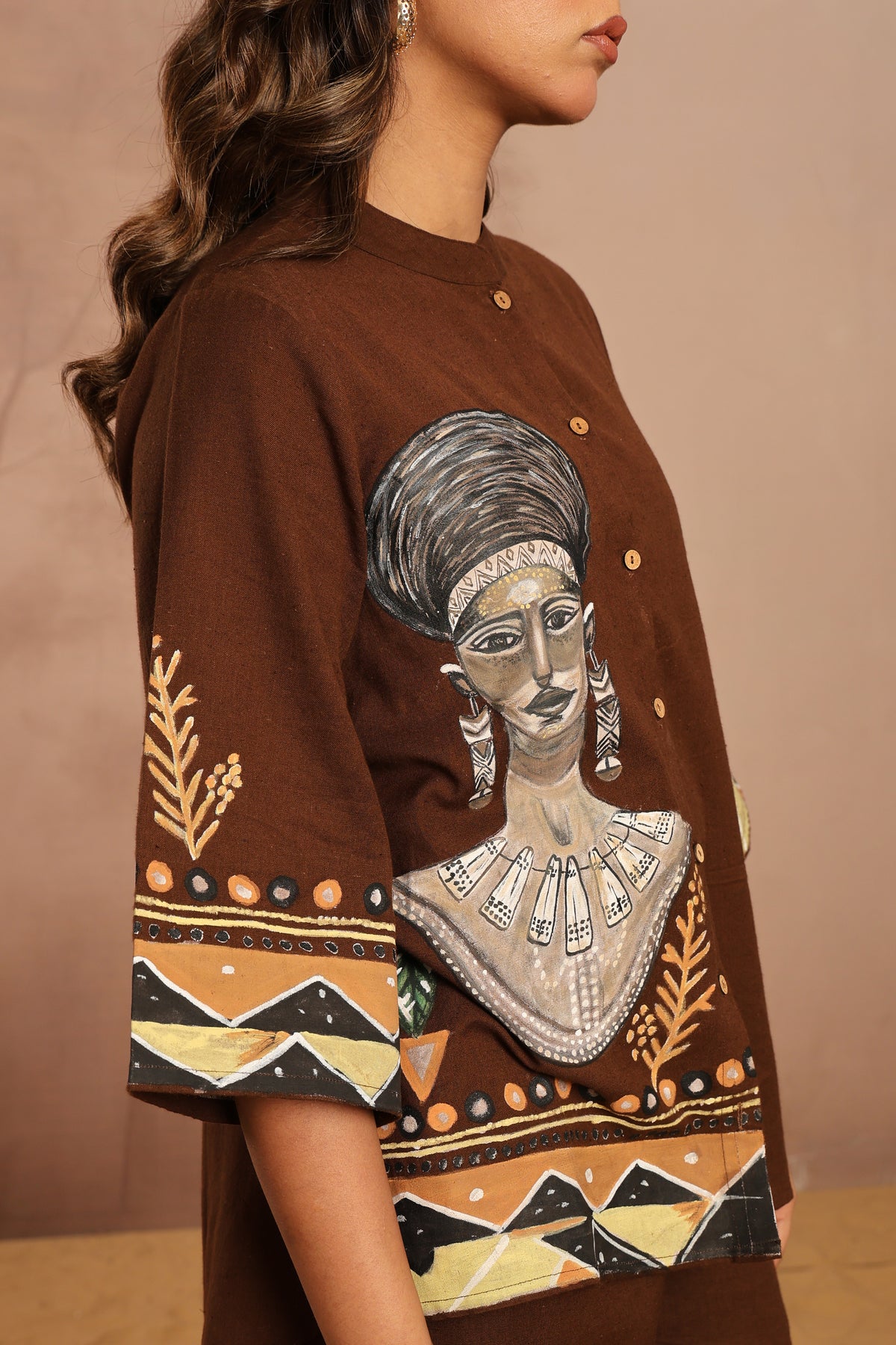 Kesar-2, Hand-Painted Tribal Cotton Co-Ord Set