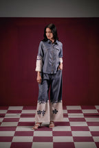 Kesar-3, Hand-Painted Blue Denim Co-Ord Set