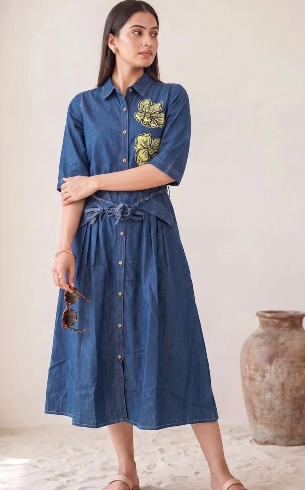 Kusum-3, Pure Blue denim Shirt Dress